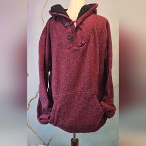 Billabong Maroon Button Hoodie